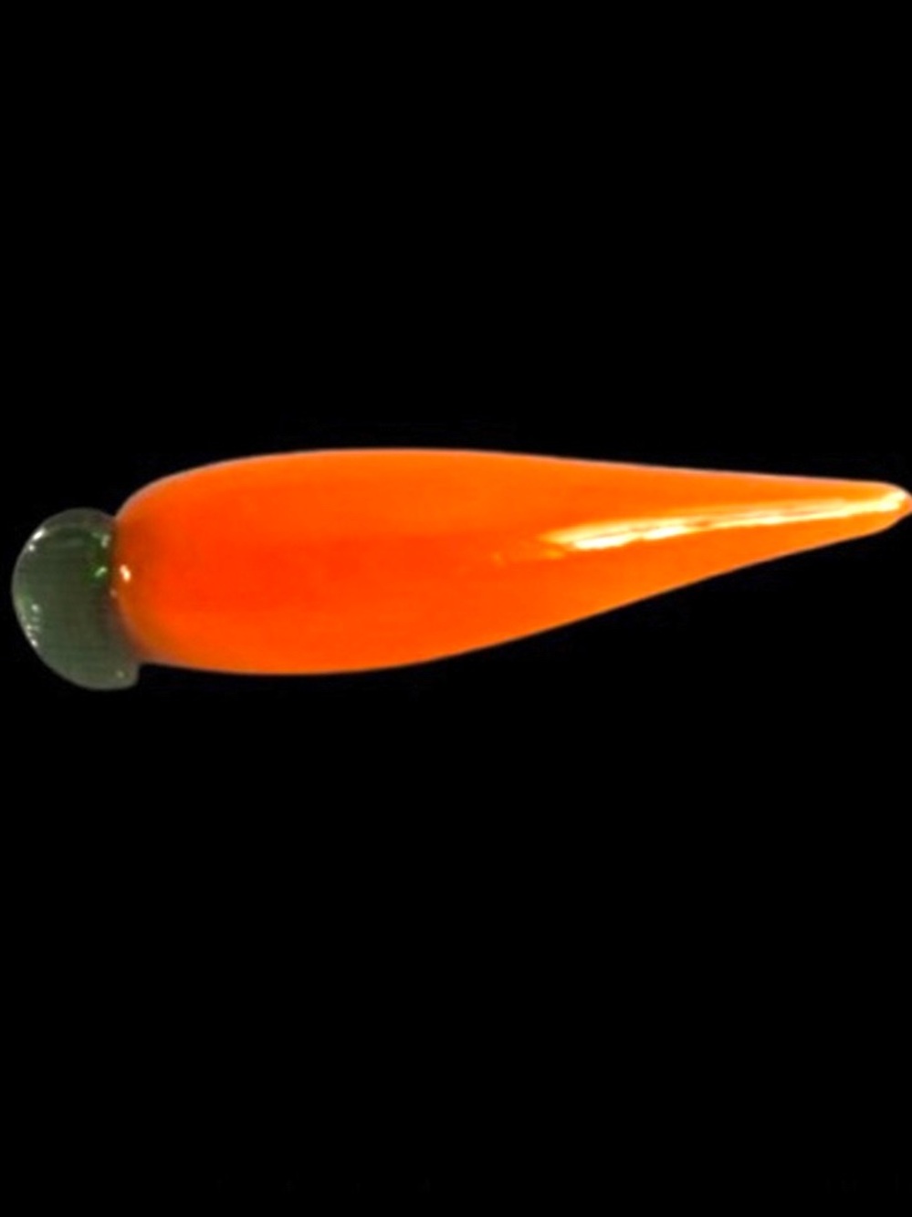 Vintage Hand Blown Art Glass Murano Style Orange Carrot Paperweight Home Decor